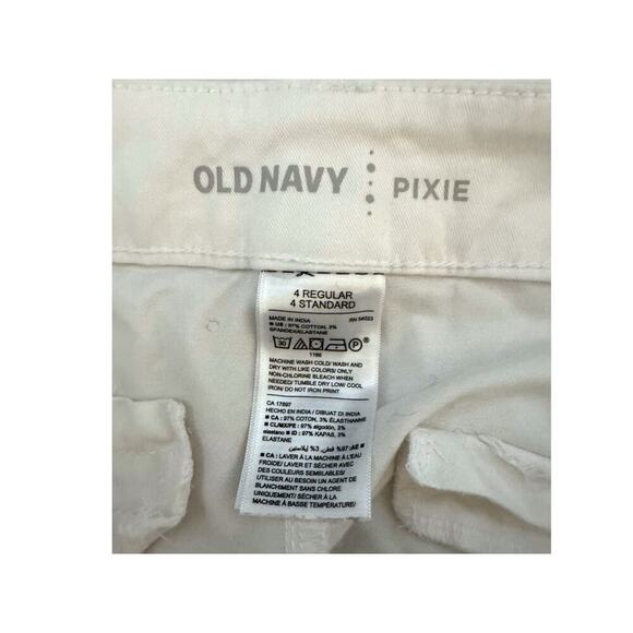 Old Navy Pixie Pants Women’s Size 4 White Slim Fit Ankle Trousers Stretch Cotton - Picture 5 of 9